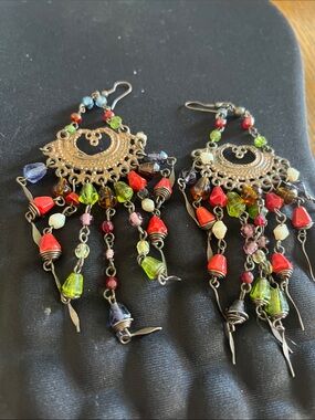 Bohemian Multicolor Beaded Chandelier Earrings - Women Jewelry